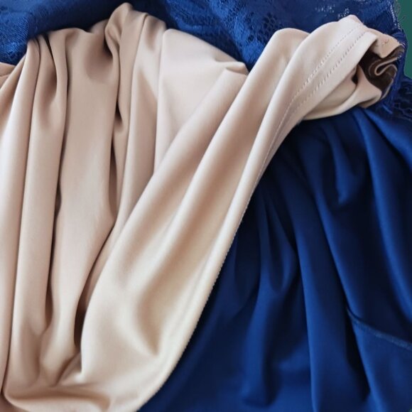 Tadashi Shoji Lace Off-The-Shoulder Sheath Dress Royal Blue Size 8 - Picture 11 of 16